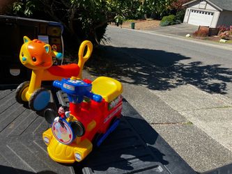 Child Kid Children Toddler Riding train and Riding Cat Tricycle Trike In Great Condition $20 Each