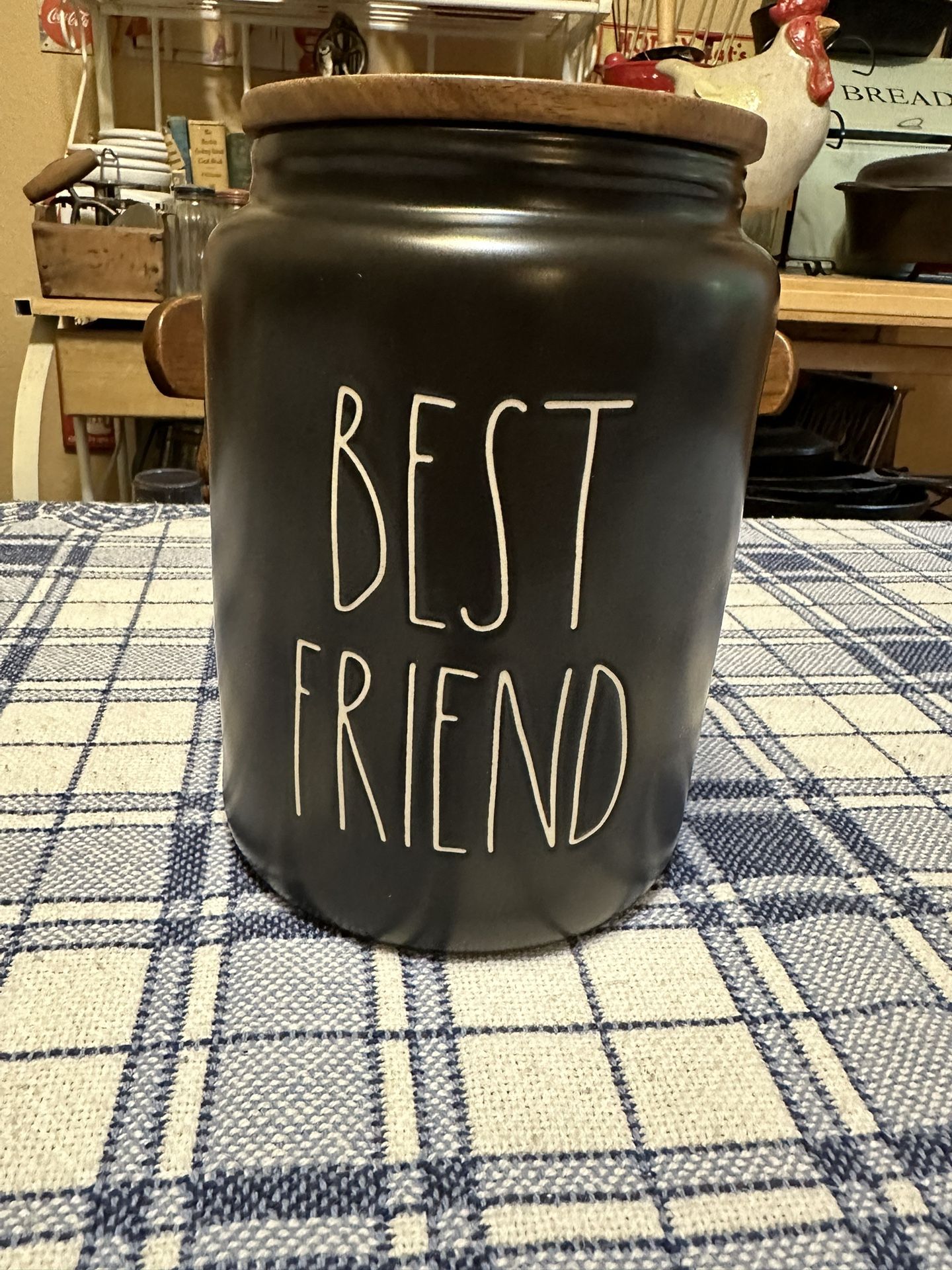 Rae Dunn “ Best Friend “ Black Pet Treat Canister