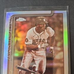 2025 Topps Chrome Major League Baseball number 97 Pedro Leon rookie refractor Astros.