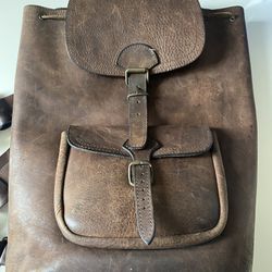 Vintage Leather Rucksack Backpack 