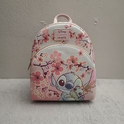 Loungefly Disney Lilo & Stitch Mini Backpack Cherry Blossoms Stitch & Scrump NWT