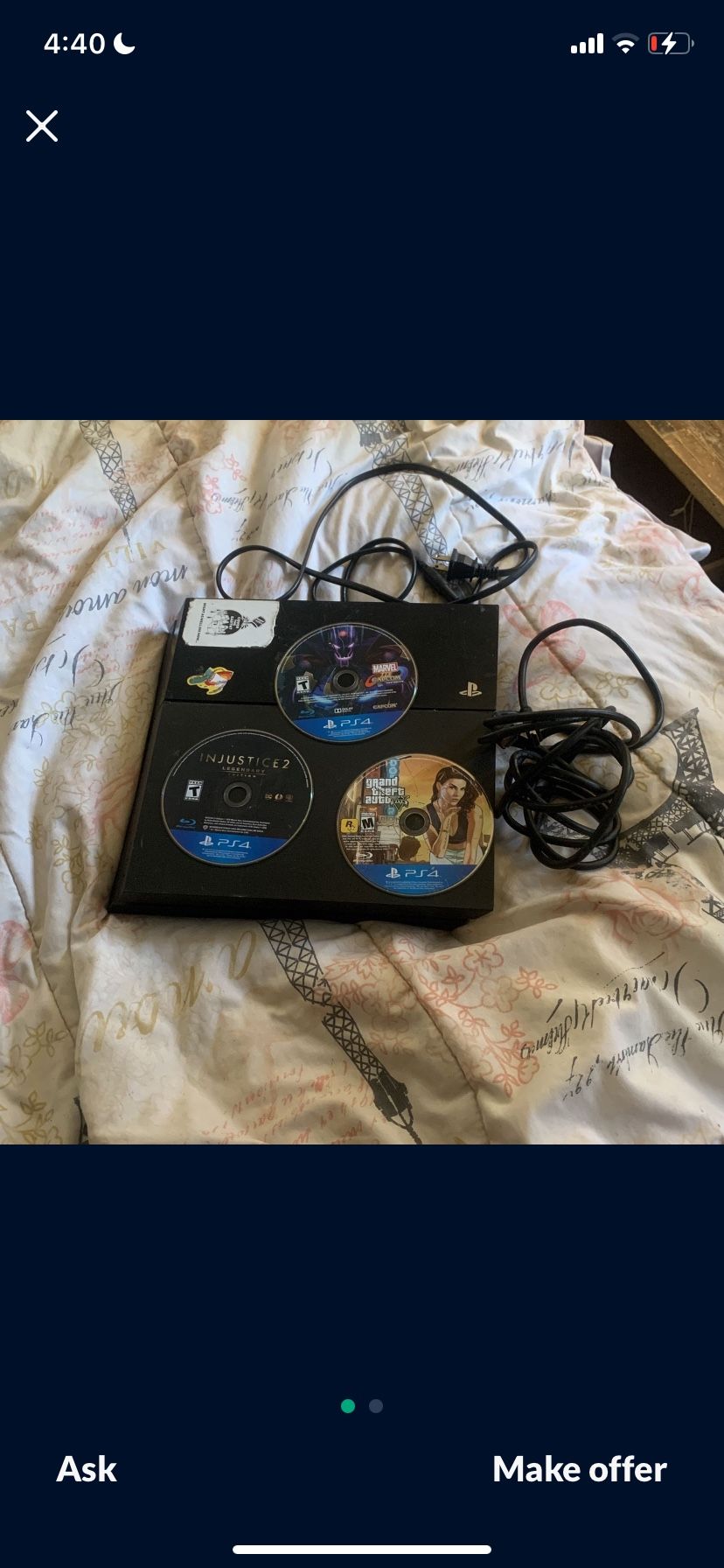 PS4 With Cords And Games