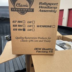 1969 Chevy Camaro RS Head Lights Assembly 