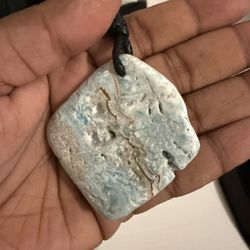 Blue Caribbean Calcite Tumbled Pendant