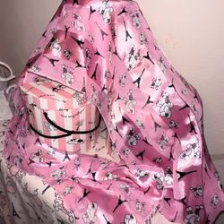 Women's Pink chiffon scarf W/ Poodles & Paris Print--Brand new