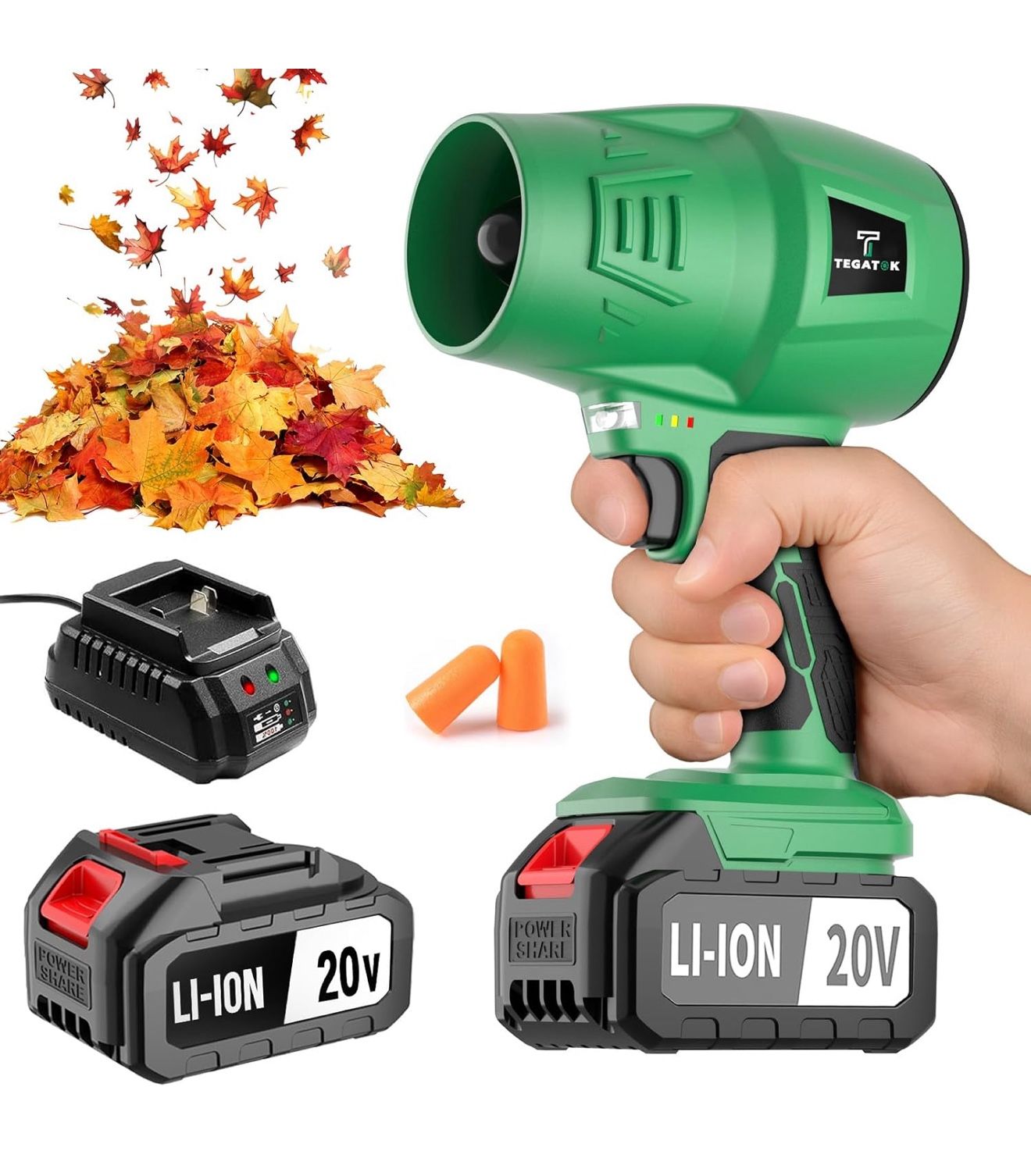 Cordless Mini Leaf Blower 20V 4.0Ah with Battery & Charger – Lightweight Turbo Fan