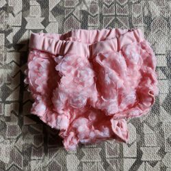 12M Pink Lace Frill Polka Dot Diaper Cover