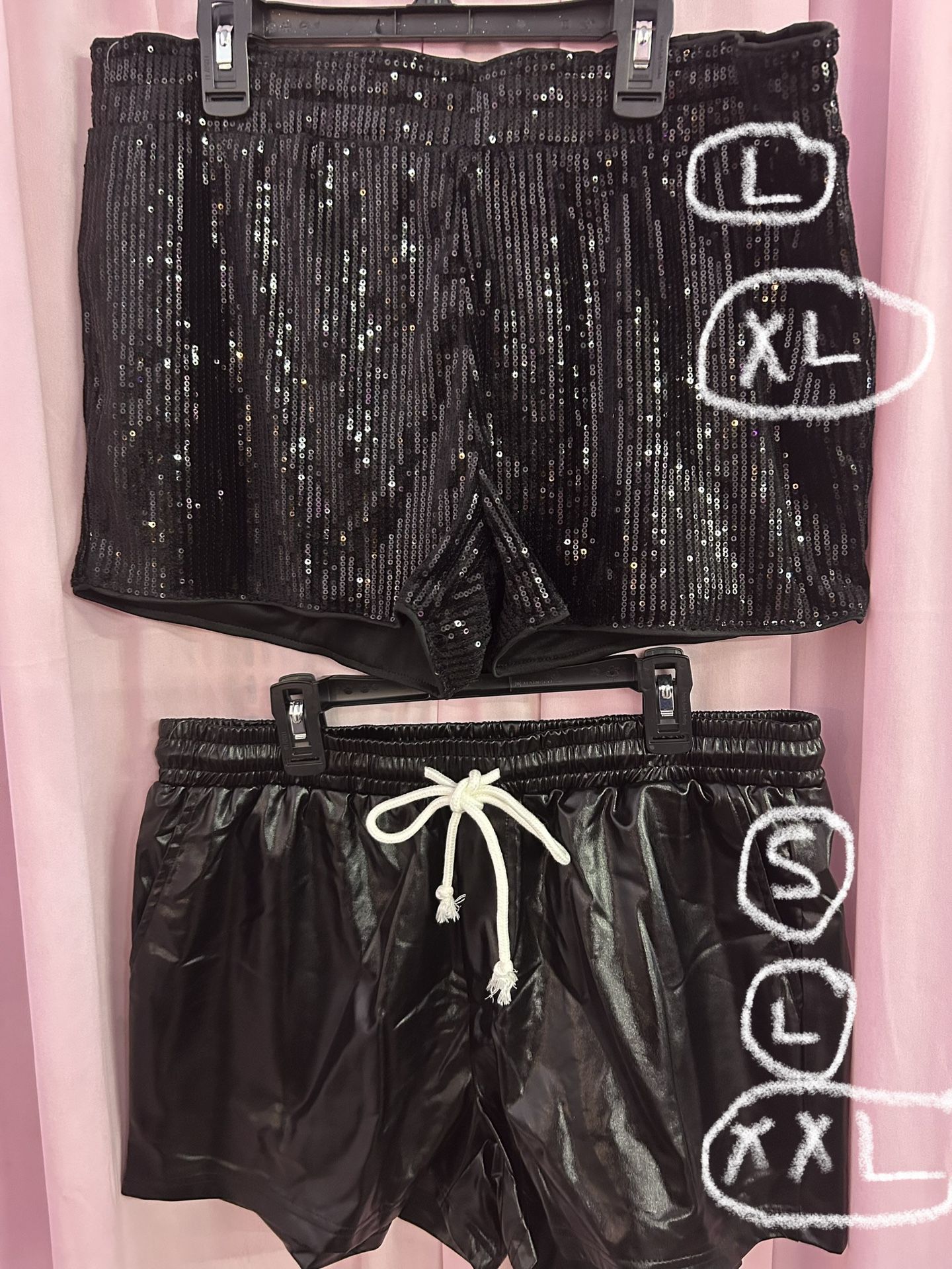 Sequin Leopard Latex Pleather Black Summer Sexy Short Booty Shorts