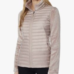 32 Degree Heat “Mixed Media Plush Jacket”