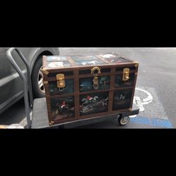 Vintage hand painted trunk