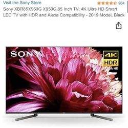 Sony 85” X950G 4K TV Like New With Feet Installed