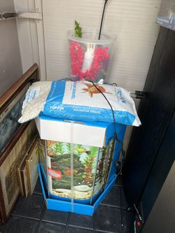 20 GAL. Top Fin Led  Light Aquarium + Additional Starter kit, Gravel, Decor Included I