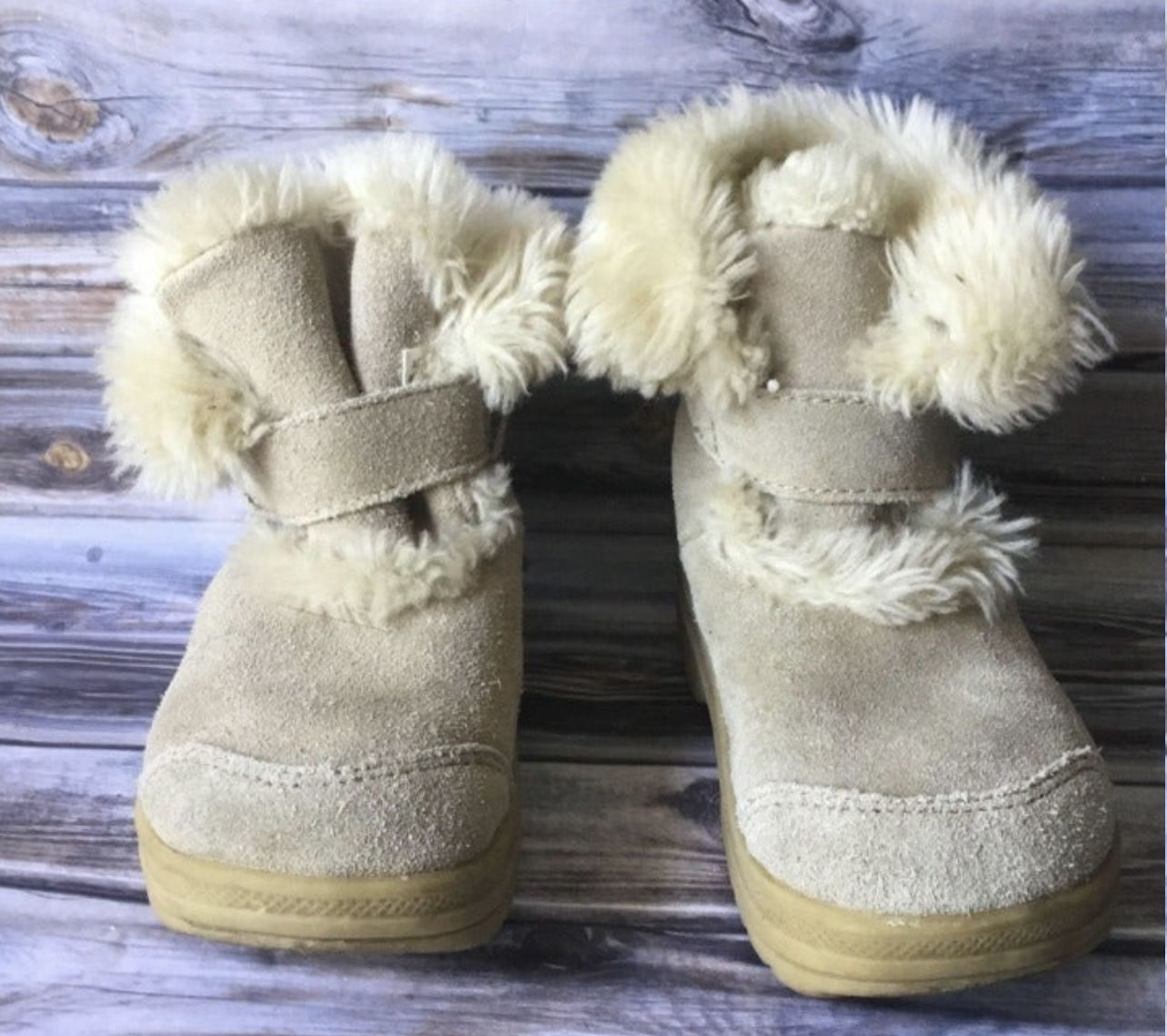 Crater Ridge Ashley Leather Faux Fur Lined Boots little girls size 5 