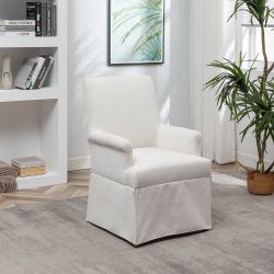 Set of 2, WOVENBYRD Classic Covered Parsons Dining Arm Chair
