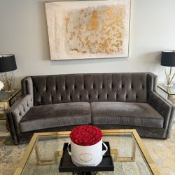 2 Tuffed Grey Sofas 