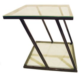 New Mid-century =Modern locally designed Large Steel Accent Table Powder Coated Brown in color