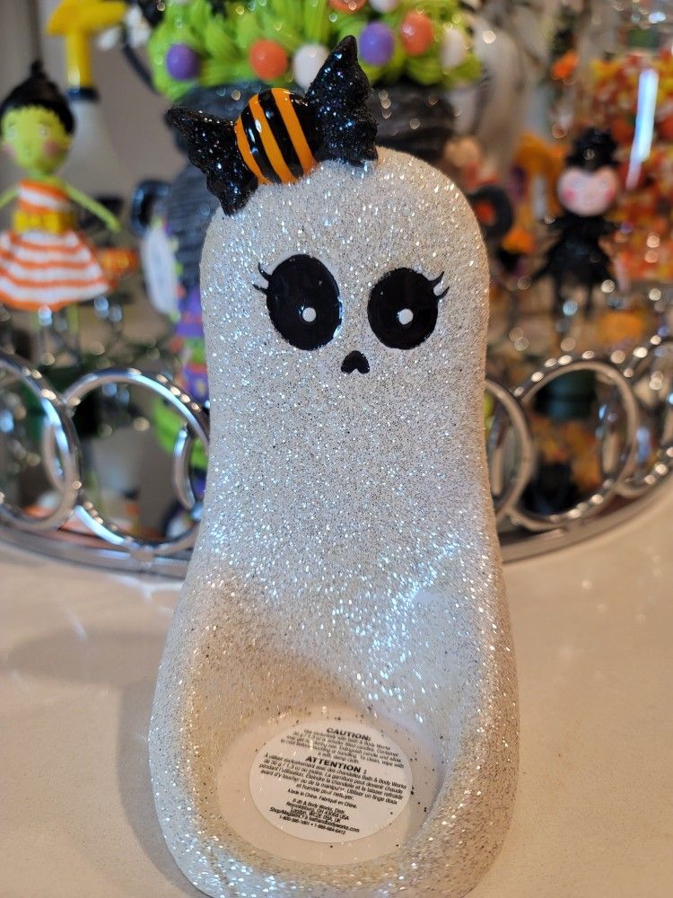 Halloween Ghost Candle Holder Bath & Body 7 Inches