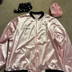 Pink Ladies Satin Bomber Jacket Costume