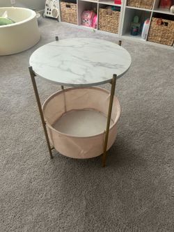 Pink with marble side table