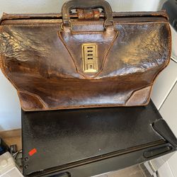 Vintage Atlas Leather Briefcase