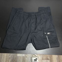 Nike Track PantsPants Mens Medium Black Essentials Utility Pockets Nylon Tapered