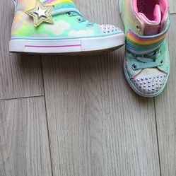 Skechers Twinkle Sparks - Shooting Star Brights light-up sneakers SIZE 8 Toddler