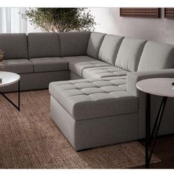 Tuscany Grove Claire 3-Piece Sleeper Sectional in Popstitch Dove  