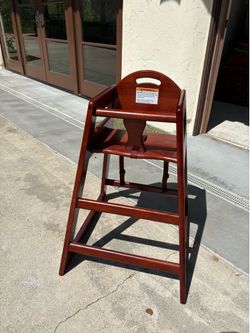 Wooden Baby High Chair Mahogany