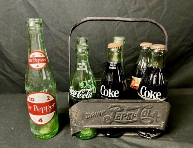 Rare Authentic Vintage Pepsi Cola 6 Pack Carrier Metal Handle Bottle Holder Early 1900s.