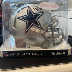 Randy white Riddell autographed mini speed helmet HOF 94 inscription