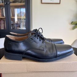 Tilden Cap Black Leather Dress Shoe - US M10.5