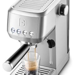 CASABREWS 3700 Essential Espresso Machine 20 Bar, Stainless Steel Cappuccino & Latte Coffee Maker with Steam Frother for Home, 43.9oz Water Tank, Sil