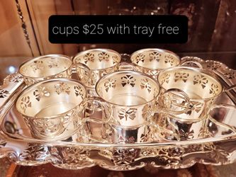 Beautiful brand new 👍decoration coffee ☕ cups $25.with tray free.