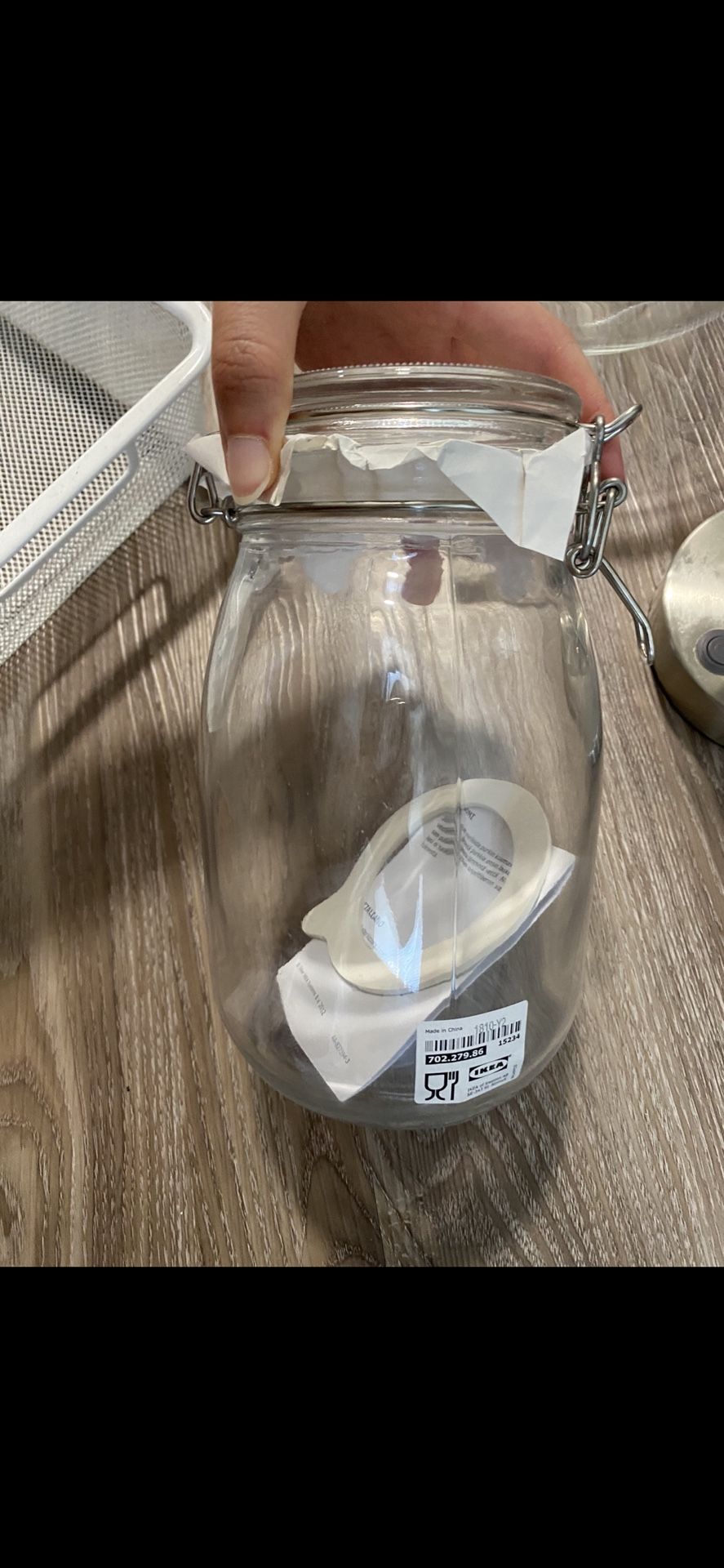 NEW- IKEA Korken Jar w/ Lid, Seal, and Wire Latch- 1.9 QT