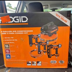 6 Gal. Portable Electric Pancake Air Compressor w/ 18GA Brad Nailer, 16GA Straight Finish Nailer, & 18GA
