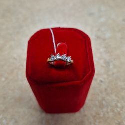 14k Yellow Gold 4 Diamond Engagement Ring