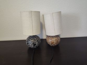 Pair of Decorative Ball Base Table Lamps