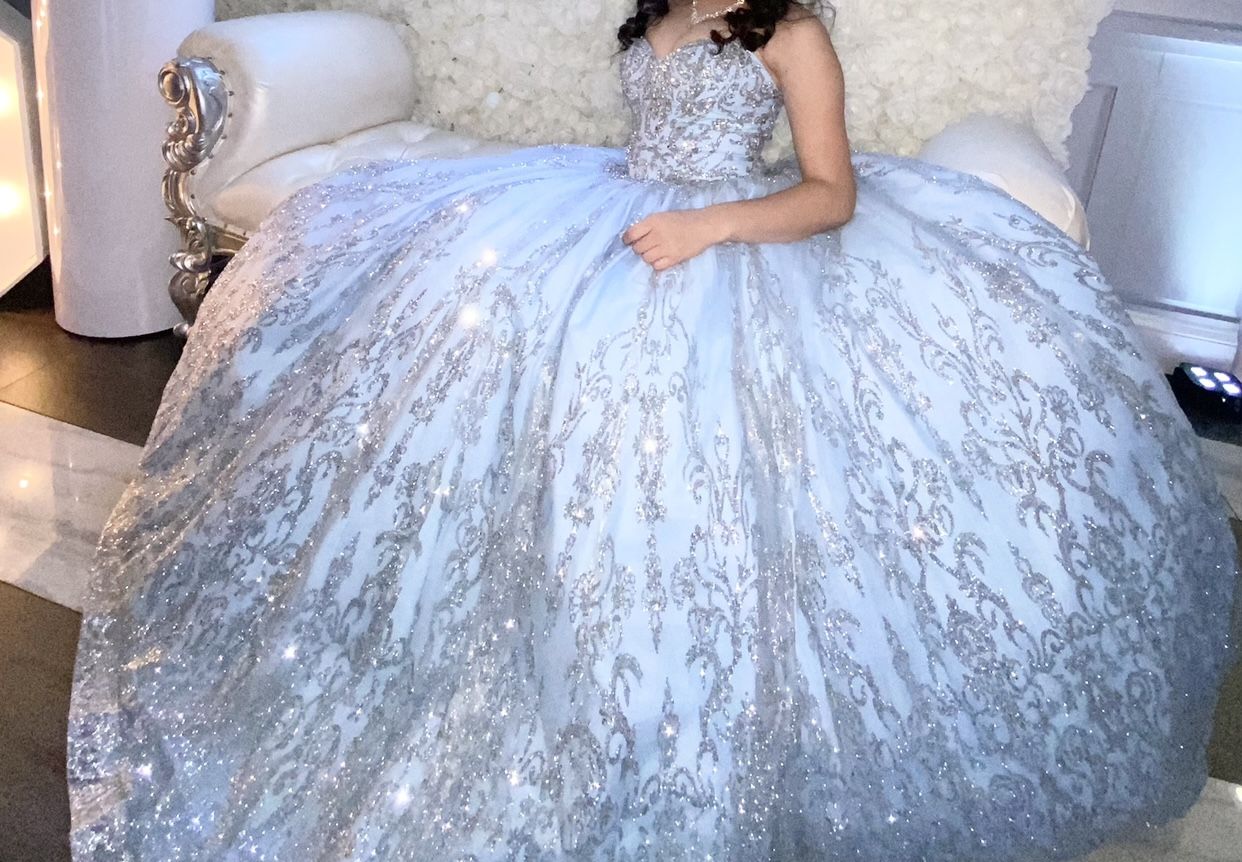 Quinceañera Or Sweet 16 Baby Blue Dress