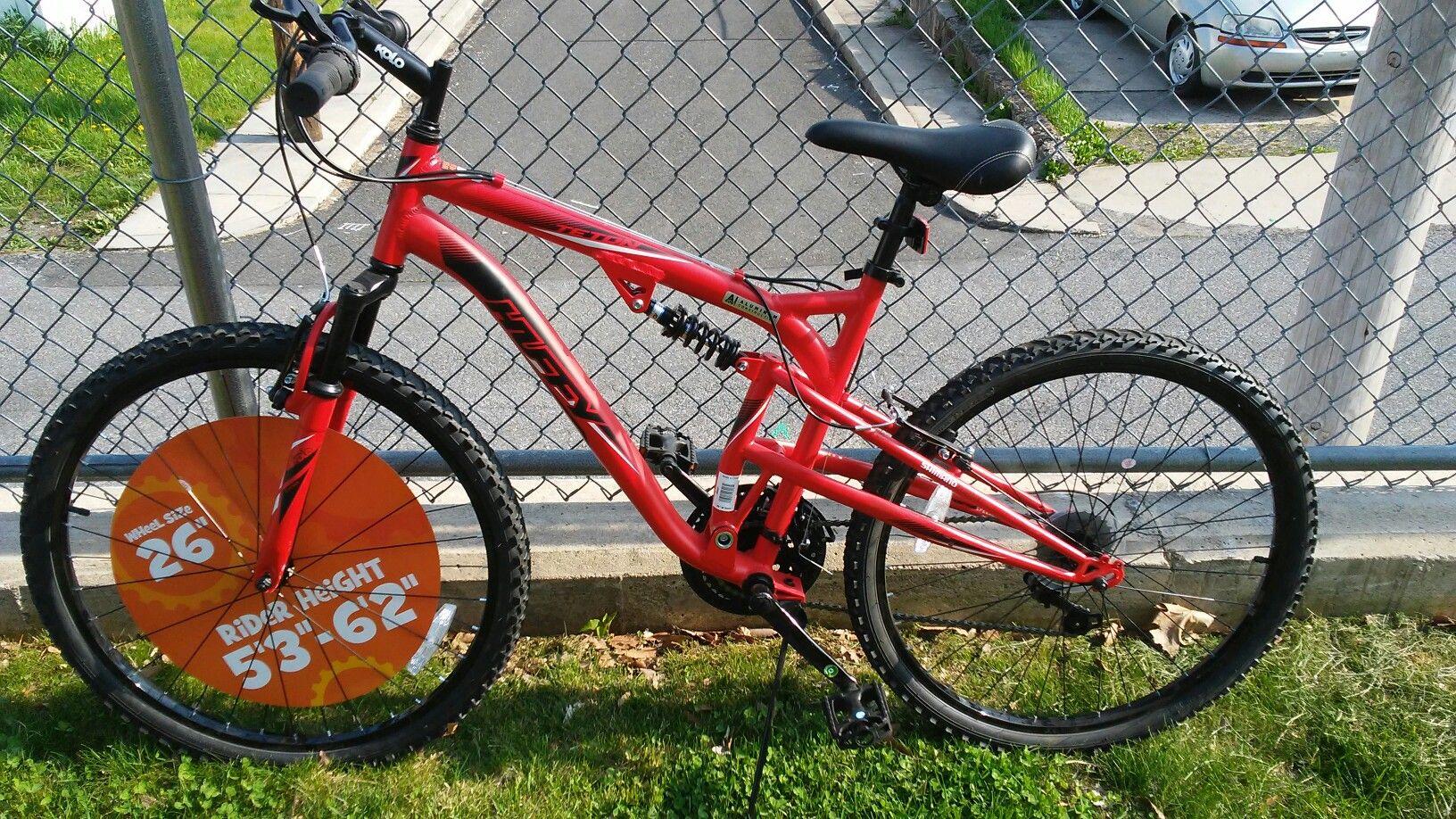 26 inch Huffy Teton Dual Suspension Aluminum Mountain Bike