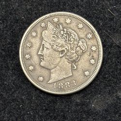 1883 "no cents" Liberty "V" Nickel -- FIRST YEAR COIN IN GREAT GRADE!