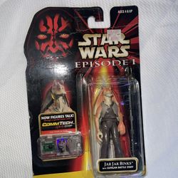 Star Wars Episode 1 JAR JAR BINKS 3.75" Action Figure 1998 Commtech Hasbro