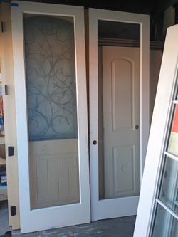 60" x  96" INTERIOR FRENCH DOORS  CLEAR GLASS 