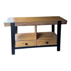 HD Designs Kenya Media Table / Console – Industrial Wood & Metal