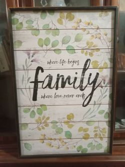 Family Quote Framed Wall Art Sign