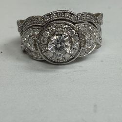 14K diamond wedding set size 8
