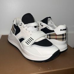 Burberry Leather & Mesh Sneakers 