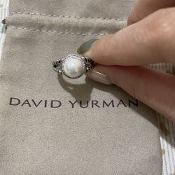 David Yurman Pearl Sterling Silver Fine Rings Ring 925 sz7