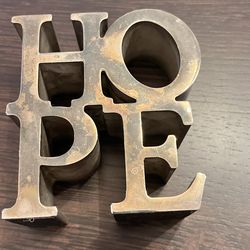 Vintage Robert Indiana HOPE Stainless Sculpture Pop Art