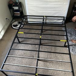 Full Sized Black Metal Bed Frame