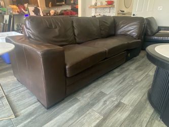 Brown leather couch/3 piece